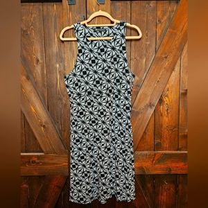 Athleta Women's Santorini Tank Dress Sleeveless Geometric Black White Size Large